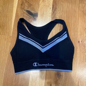 Champion Black and Gray V-Pattern Sports Bra